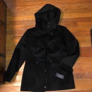 Black Pendleton wool coat